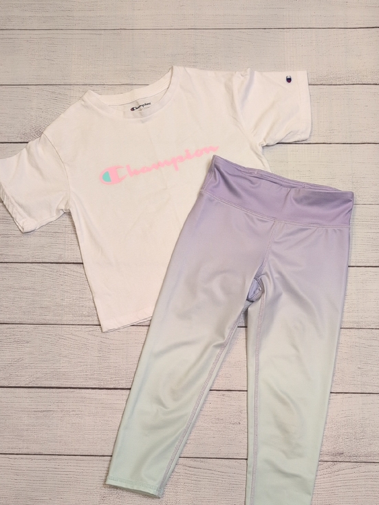 Champion Other - Champion Kids White T-Shirt & Gap Fit Lavender Ombre Capri Leggings Set - S / 8